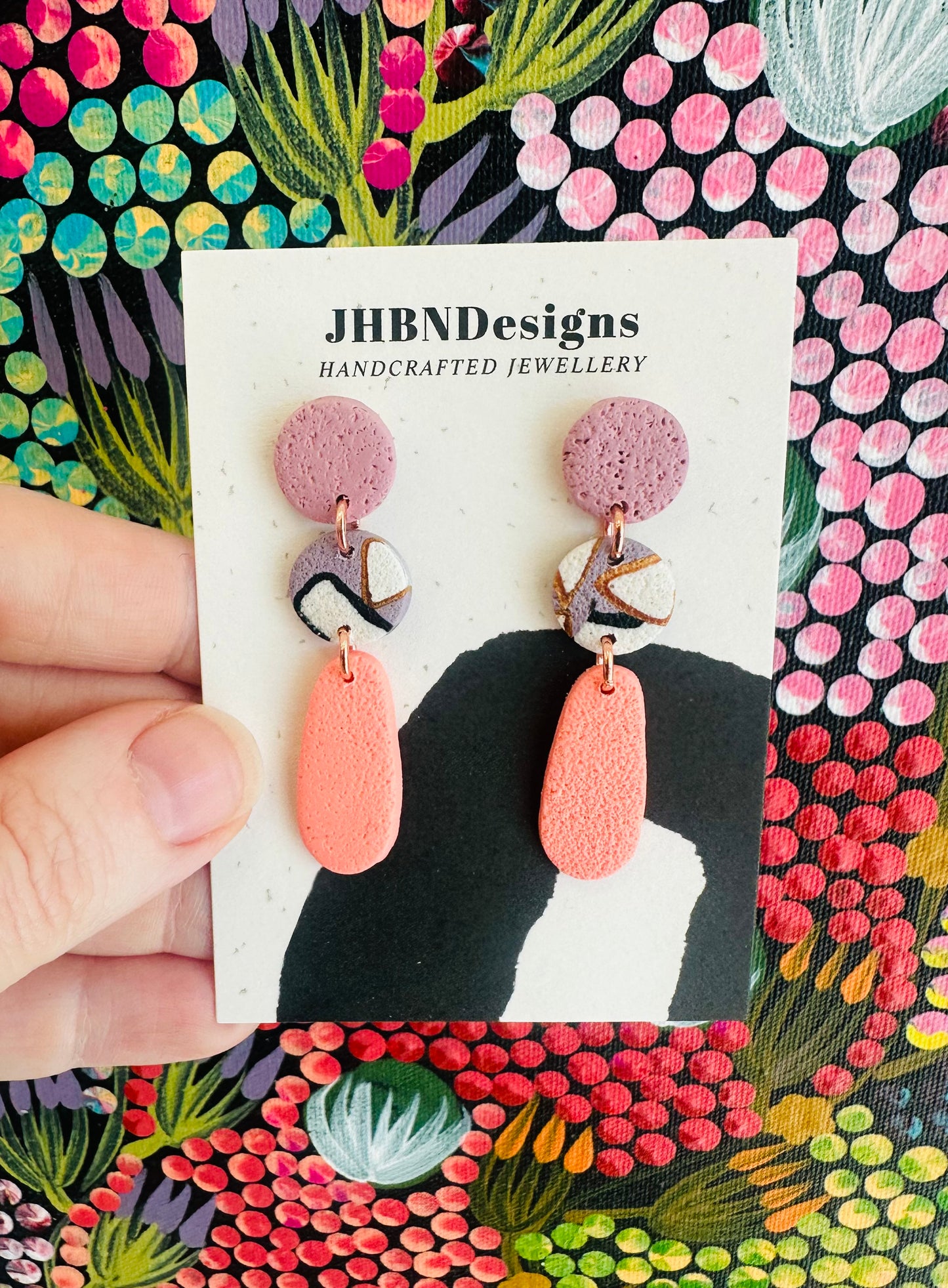 Fanciful Shapes Dangle - Purple and Peach
