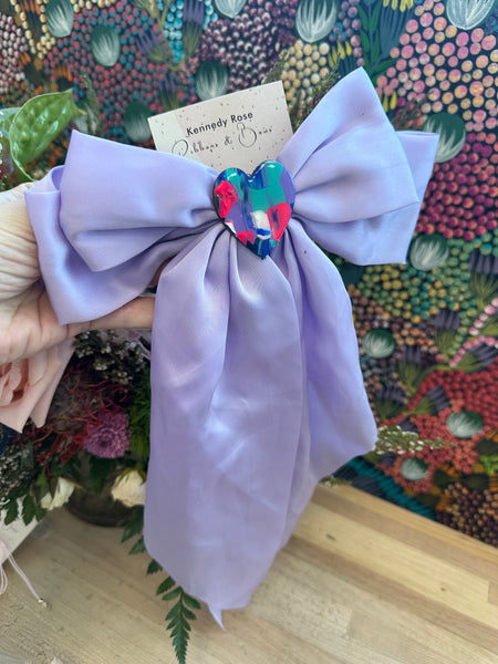 Purple Bow Colorful Heart