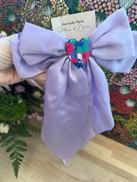 Purple Bow Colorful Heart