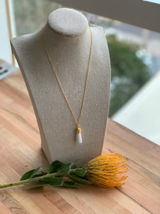 Gold Filled Chain Necklace Fancy White Gold Plated Tassel