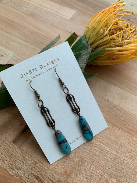 Turquoise Drops Art Deco Style Accent